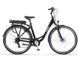 Tomos EB 05 - Elektrische Fiets - Glanzend Zwart - 28 inch - 50 cm - Accu 522Wh - 250W Ananda Voorwielmotor - Shimano Tourney 7 Versnellingen - V-Brake Remmen