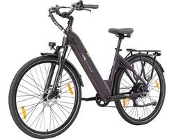 TTGO C3 SE Elektrische Fiets - 250W Motor - 36V18Ah Accu - Max Snelheid 25km/u - 28 INCH Banden - Max Bereik 80-120km - Shimano 7 Versnellingen - Paars