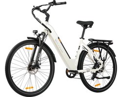 TTGO C3 SE Elektrische Fiets - 250W Motor - 36V18Ah Accu - Max Snelheid 25km/u - 28 Inch Banden - Max Bereik 80-120km - Shimano 7 Versnellingen - Wit