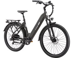 TTGO C5 Elektrische Fiets – 250W Motor – 48V 13.5Ah Accu – 90-110 km Bereik – 27.5"×2.4" Banden – Drievoudige Vering – Shimano 7s – Hydraulische Schijfremmen - Grijs