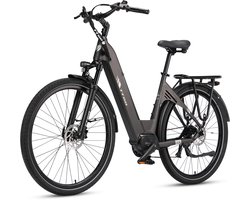 TTGO C7 SE Elektrische Stadsfiets - 28" Banden - 250W Bafang Middenmotor - 36V18Ah Accu - Bereik tot 140km - Shimano 9 Versnellingen - Grijs