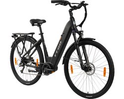 TTGO Elektrische Fiets 28 Inch - Elektrische Fiets Middenmotor - 250W Actieradius 110-130km - Topsnelheid 25 km/u - Hydraulisch remsysteem en schokdempers alu legering - Shimano 9-Versnelling – Voor lange reizen en dagelijks woon-werk – zwart