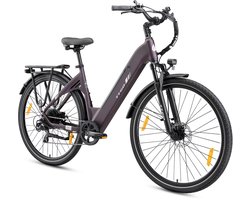 TTGO Elektrische Fiets C3 SE - 28 Inch E-Bike Stadsfiets - 18Ah Accu tot 120 km Bereik - Shimano 7 Speed- Aluminium Frame - Lila