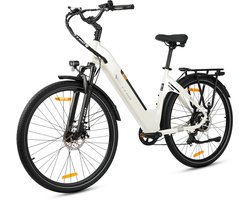 TTGO Elektrische Fiets C3 SE - 28 Inch E-Bike Stadsfiets - 18Ah Accu tot 120 km Bereik - Shimano 7 Speed- Aluminium Frame - Wit