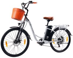 TTGO YY-26ST Elektrische Fiets - 250W Motor - 36V14.5Ah Accu - 26x1.75" Banden - Max Snelheid 25km/u - Max Bereik 60-75km - Shimano 6 Versnellingen - Wit