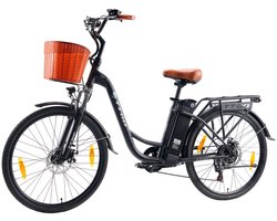 TTGO YY-26ST Elektrische Fiets - 250W Motor - 36V14.5Ah Accu - 26x1.75" Banden - Max Snelheid 25km/u - Max Bereik 60-75km - Shimano 6 Versnellingen - Zwart