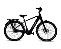 Vogue Prestige – Heren Elektrische Fiets - 28 inch – 48 cm – MOTINOVA Middenmotor 80Nm – V-Snaar Aandrijving – 14,5Ah Accu – Mat Zwart
