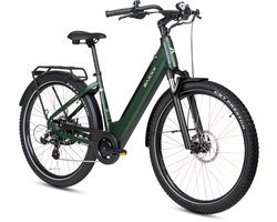 【Vroege Kerstdeals】SAXXX Comfort SUV Easy - Elektrische Fiets - 95%Vooraf Geassembleerd Stadsfiets - 468Wh uitneembare accu - 90km Actieradius - SHIMANO Altus 7 Versnellingen - Achterwielmotor 250W - Aluminum Frame - 27.5" CST anti-lek - groen