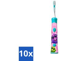 10 x Philips Sonicare - Elektrische Tandenborstel - For Kids - Blauw - Inclusief Extra Opzetborstel - HX6322/04 - Elektrische Tandenborstel Voor Kinderen - Kinderpoetsen - Speelse Tandenborstel - Interaktieve App - Beloningssysteem