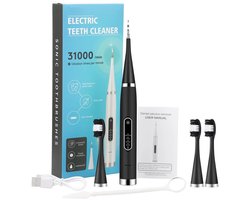 2-in-1 elektrische tandenborstel Sonic Cleaner Tandsteenverwijderaar Smart tandenborstel Volwassenen - Zwart Drie koppen