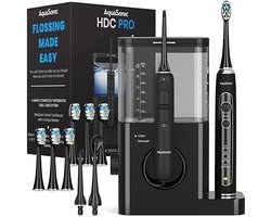 AquaSonic - Home Dental Center Pro - elektrische trandenborstel en aquaflosser - HDC Pro - Zwart