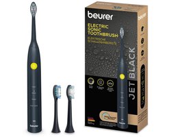 Beurer SC 30 Jet Black Elektrische Sonische Tandenborstel – Green Planet - 4 Poetsstanden – 80.000 Bewegingen p/min – 2 Opzetborstels – Timer - USB-C laadkabel – Gerecycled – 15 Dagen Accuduur - 3 Jaar garantie