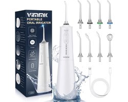 Electrisch Flos Apparaat - Monddouche - Oplaadbaar - Waterreservoir - 8 Opzet Borstels - 5 Modes - Tandverzorging - Flossen