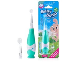 Elektrische tandenborstel voor baby's en peuters - zachte borstel voor gevoelig tandvlees met LED-licht en zuigbasis