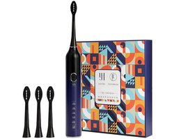 Gloovon® Elektrische Tandenborstel Sonisch - 44.000 VPM & 5 Poetsstanden - 120 Dagen Batterij - Incl. 3 Opzetborstels - USB-C - Zwart