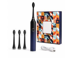 Gloovon® Elektrische Tandenborstel - Sonische - Voor Gevoelige Tanden & Tandvlees - 5 Standen & 120 Dagen Accu - USB-C - Met Timer - Zwart