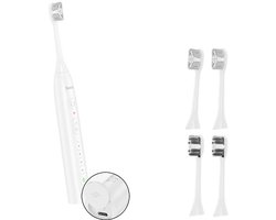 Hoco Elektrische Tandenborstel - Wit - Inclusief 4 opzetborstels - Oplaadbaar via USB-C
