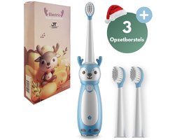 JT Products Sonische Elektrische Baby Tandenborstel Blauw – 1 t/m4 Jaar - Oplaadbaar - Met Timer - 3 Poetsstanden - Peuter - Kind - Waterdicht - Cadeau Baby - Elektrische Tandenborstel Kinderen - Kindertandenborstel - Electrische Tandenborstel
