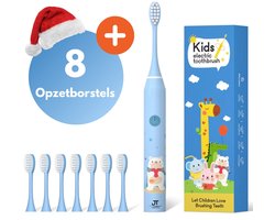 JT Products Sonische Elektrische Baby Tandenborstel Blauw Ijsbeer – Vanaf 3 Jaar - Oplaadbaar - Met Timer - 5 Poetsstanden - Peuter - Kind - Waterdicht - Cadeau Baby - Elektrische Tandenborstel Kinderen - Kindertandenborstel - Electrisch - Kerstkado