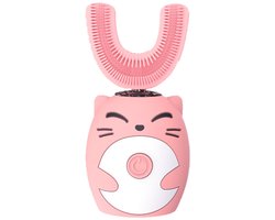 Kinder Sonic Tandenborstel IPX7 Waterdicht U-vormige Slimme Tandenborstel Oplaadbaar - Roze - 2-7 Jaar