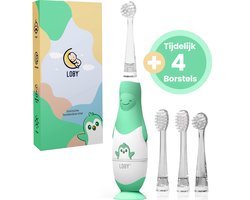 Loby Elektrische tandenborstel kind - Baby tandenborstel - Met Timer - 0 t/m 4 Jaar - Groen