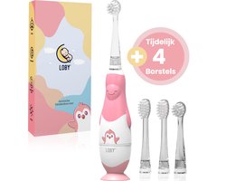 Loby Elektrische tandenborstel kind - Baby tandenborstel - Met Timer - 0 t/m 4 Jaar - Roze