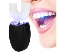 longziming -Elektrische 360° Ultrasonische Tandenborstel – Automatische U-Vormige Slimme Tandenborstel voor Kinderen & Volwassenen – Volautomatische Reiniging met Sonic Technologie – Draadloos & Waterdicht Ontwerp (Zwart)