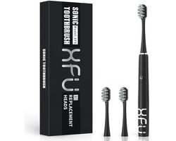 Namajunas - Elektrische Tandenborstel - Opzetborstels - Sonic elektrische tandenborstel op batterijen voor volwassenen en kinderen - 3 Dupont-opzetborstels - Ingebouwde 2-minuten timer - Zwart