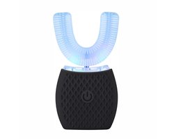 Oplaadbare elektrische tandenborstel - tandenborstel - tandenborstel elektrische - Automatische tandenborstel - U-vormig - 360 graden reiniging - Zwart - Siliconen/ABS-materiaal