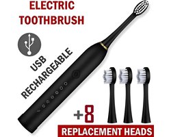 Oplaadbare Sonic elektrische tandenborstel, waterdichte elektronische tandenborstel, 8 borstelkoppen
