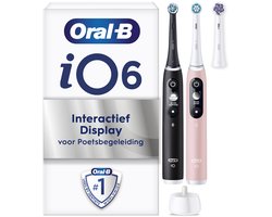Oral-B iO 6 Elektrische Tandenborstels - Zwart en Roze - Ontworpen Door Braun