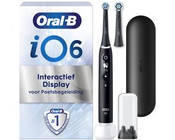 Oral-B iO 6N Black Elektrische Tandenborstel Zwart - 2 Opzetborstels - 1 Reisetui