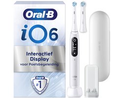 Oral-B iO 6N Elektrische Tandenborstel - Wit - inclusief Reisetui, Opzetborstelhouder en extra Opzetborstel
