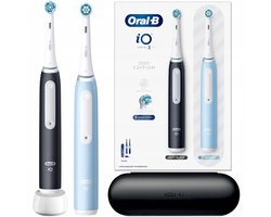 Oral-B iO Series 3 Duo - Elektrische Tandenborstels - Zwart & Blauw - AI Technologie - Reisetui