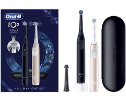 Oral-B iO2 Elektrische Tandenborstels - Holiday Editie - Black & Pink - 2 stuks