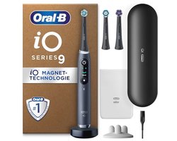 Oral-B iO9 Electric Toothbrush, Black, 3 Brushes, 1 Travel Case, Charger, 1 Bag, 1 Brush Holder