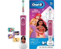Oral-B Vitality Kids Princess – Elektrische Tandenborstel voor Kinderen – Zachte Reiniging – 2 Poetsstanden – Stickerset