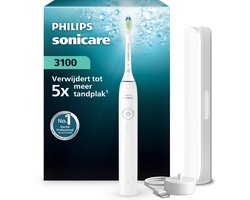 Philips Sonicare 3100 Series – Elektrische Tandenborstel – Wit – Wittere tanden – Met reisetui – HX4033/21