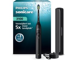 Philips Sonicare 3100 Series – Elektrische Tandenborstel – Zwart – Wittere tanden – Met reisetui – HX4033/32