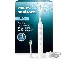 Philips Sonicare 4100 Series – Elektrische Tandenborstel – Wit – Wittere tanden – Met 2 opzetborstels – HX4042/41