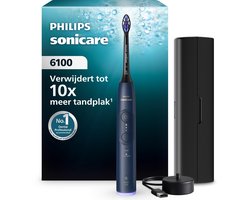 Philips Sonicare 6100 Series Elektrische Tandenborstel – Extra Zacht voor Gevoelige Tanden, S2 Sensitive Opzetborstel, Druksensor, Travel Case, Tot 21 Dagen Batterijduur – HX7403/08