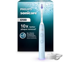 Philips Sonicare 6100 series - Elektrische Tandenborstel – Lichtblauw - Sensitive opzetborstel - Gevoelige tanden - HX7406/01