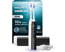 Philips Sonicare 6500 Series - Elektrische Tandenborstel - Zwart & Wit - Duopack - Reisetui - Gevoelige tanden - HX7419/01