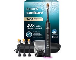 Philips Sonicare Diamondclean Smart 9400 - Elektrische tandenborstel - 4 opzetborstels - Zwart HX9918/89