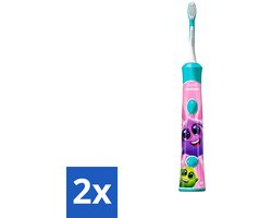 Philips Sonicare - Elektrische Tandenborstel - For Kids - Blauw - Inclusief Extra Opzetborstel - HX6322/04 - Voordeelverpakking - 2 stuks