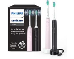 Philips Sonicare Series 3100 - Elektrische tandenborstel - Zwart & Roze - Duopack - HX3675/15