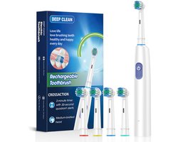 Roterende elektrische tandenborstel, snel opladende tandenborstel, mondverzorging, nieuw product - wit, vier koppen