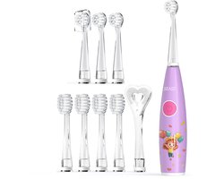 Seago® Elektrische Kinder Tandenborstel – incl. 8 Zachte DuPont Borstels en Tongschraper | 0–6 Jaar