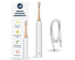 Smyle Sonische Elektrische Tandenborstel met Lange Batterijduur en Druksensor - Duurzaam en Effectief Poetsen - Wit