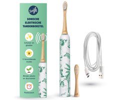 Smyle Sonische Elektrische Tandenborstel met USB-C Oplader, 2 Opzetborstels, Lange Batterijduur en Druksensor - Duurzaam en Effectief Poetsen - Jungle Brush
